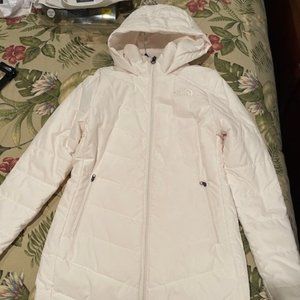 The North Face Off White Cream Puffer Jacket Coat Parka XS Hood